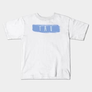 Tau Blue Brush Stroke Kids T-Shirt